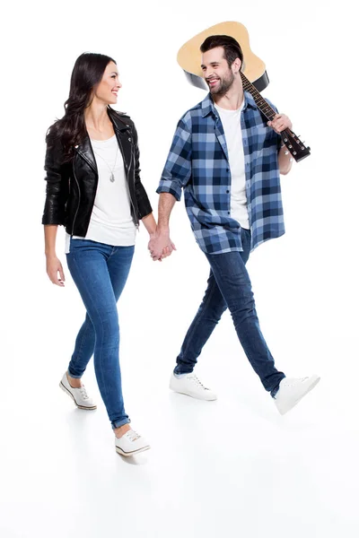 Young couple with guitar — Stock Photo, Image