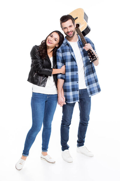 Young couple with guitar