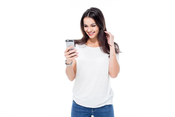 Mujer usando smartphone — Foto de Stock