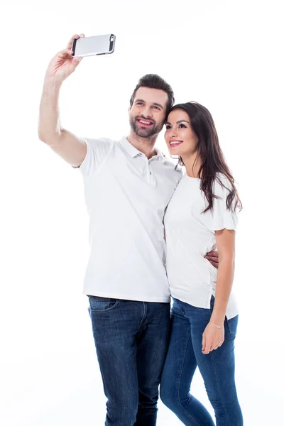 Couple faisant selfie — Photo