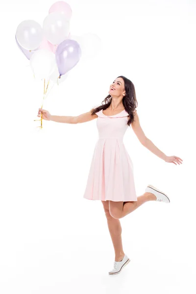 Woman with air balloons — Stock Photo, Image