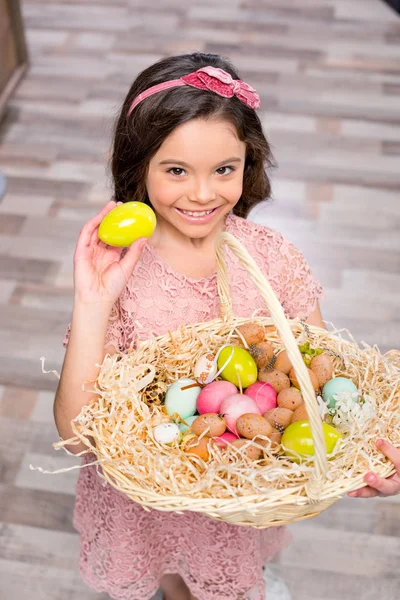 Little girl with Easter eggs — Stock Photo, Image