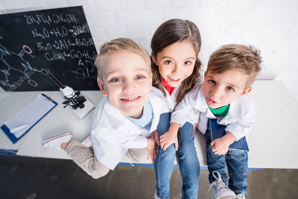 Kids in chemical laboratory 