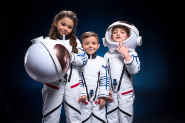 Kids in space suits clipart