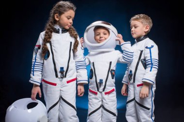 Kids in space suits clipart