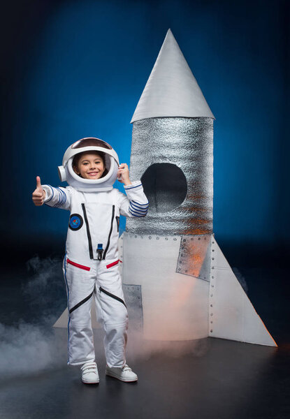 Girl in astronaut costume