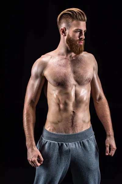 Bearded sportsman posing — Stock Photo, Image