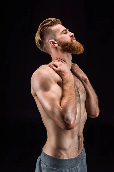 Shirtless bodybuilder posing — Stock Photo, Image