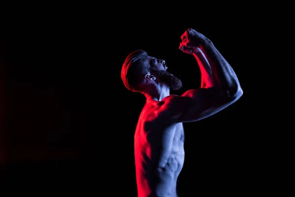 Handsome bodybuilder yelling — Stock Photo, Image