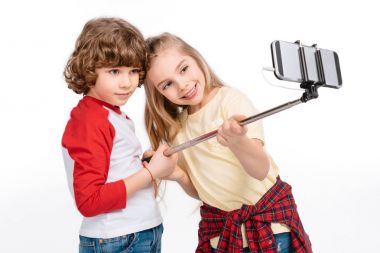 Kids taking selfie clipart