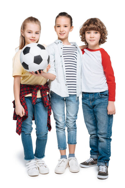 Children playing football