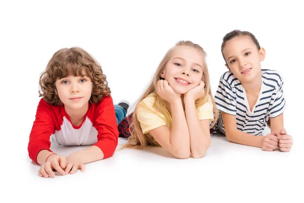 Group of friends lying on floor — Stock Photo, Image