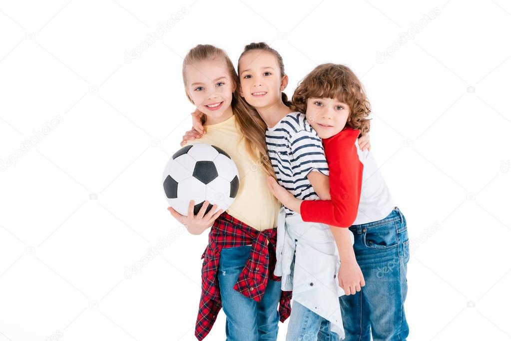 Children playing football