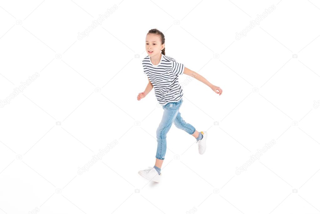 girl running in studio