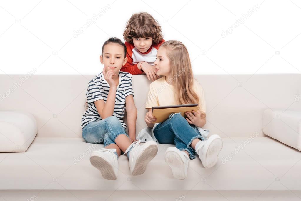 Kids using digital tablet 