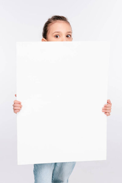Little girl with white board