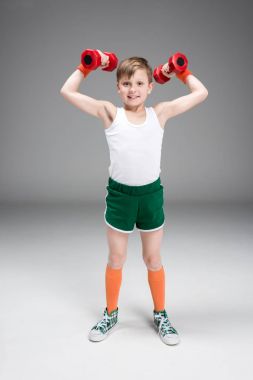 aktif çocuk dumbbells ile 