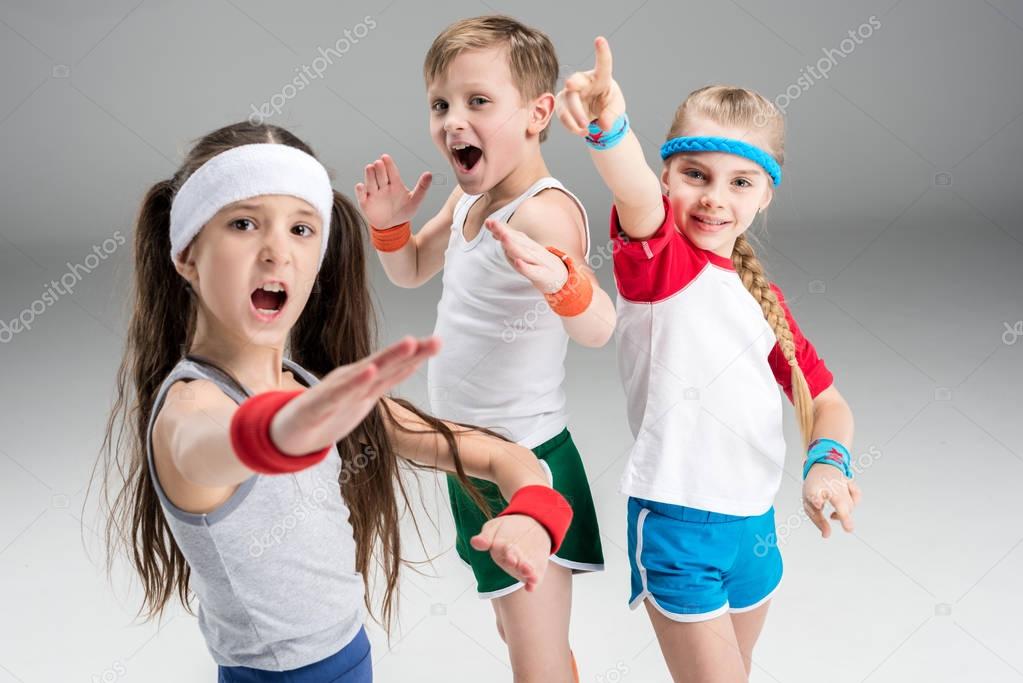 Active kids in sportswear 