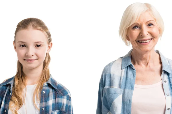 Portrait of grandmother and granddaughter — Stock Photo, Image