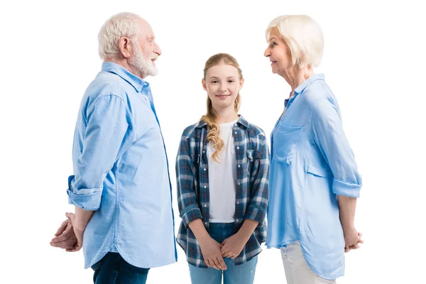 Grand-père, grand-mère et petite-fille — Photo