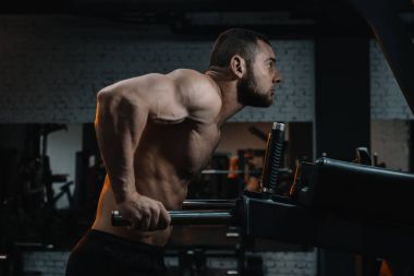 vücut geliştirmeci çekme yapıyor 