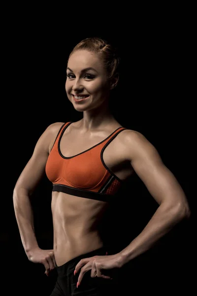 Mujer deportiva sonriente — Foto de Stock