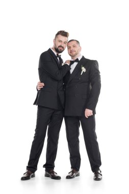 couple of grooms in tuxedos clipart