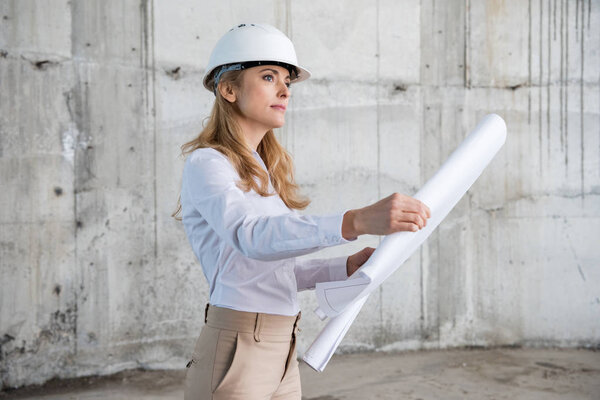 Professional architect at work 