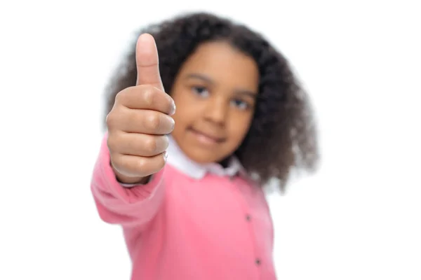 African american girl showing thumb up — Stock Photo, Image