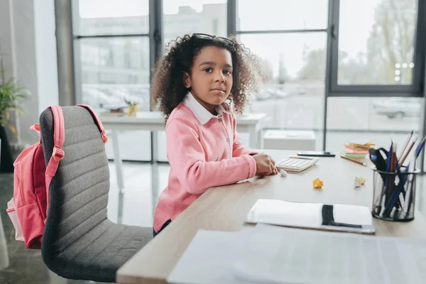 Little african american businesswoman — Stock Photo, Image