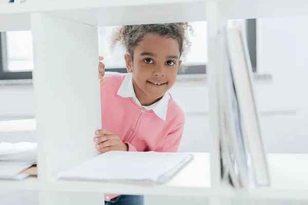 Cute little girl in office — Stock Photo, Image
