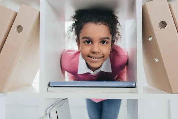 Cute little girl in office — Stock Photo, Image