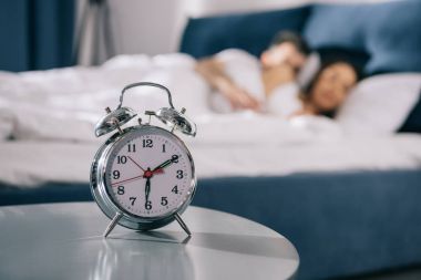 Alarm clock in bedroom  clipart