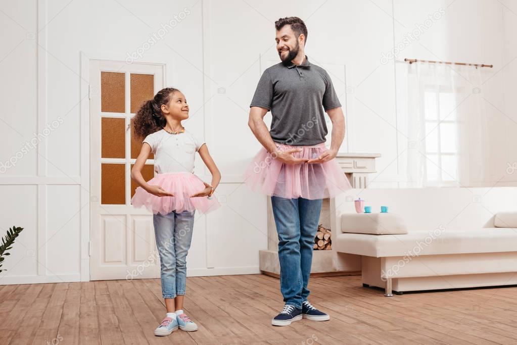 family dancing at home