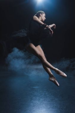 ballet dancer in black tutu clipart
