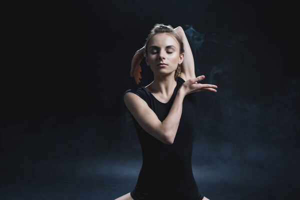 ballerina with closed eyes