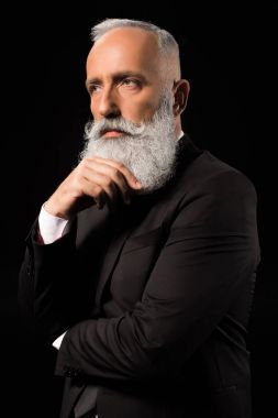 işadamı düşünceli dokunaklı sakal 