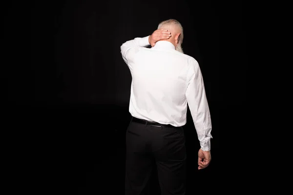 Muž dotýkají šíje na krční — Stock fotografie