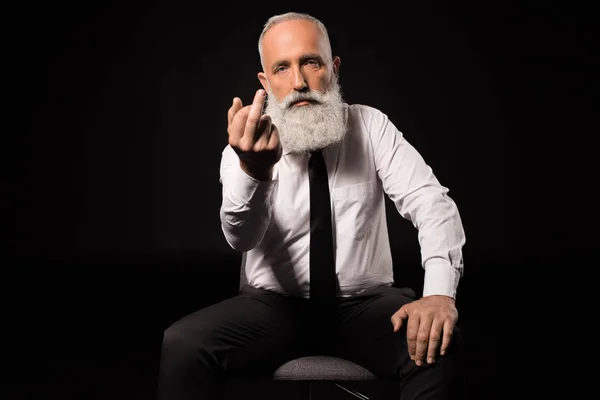 Man showing middle finger — Stock Photo, Image