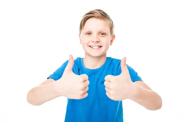 Boy showing thumbs up — Stock Photo, Image