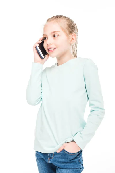 Child holding smartphone — Stock Photo, Image