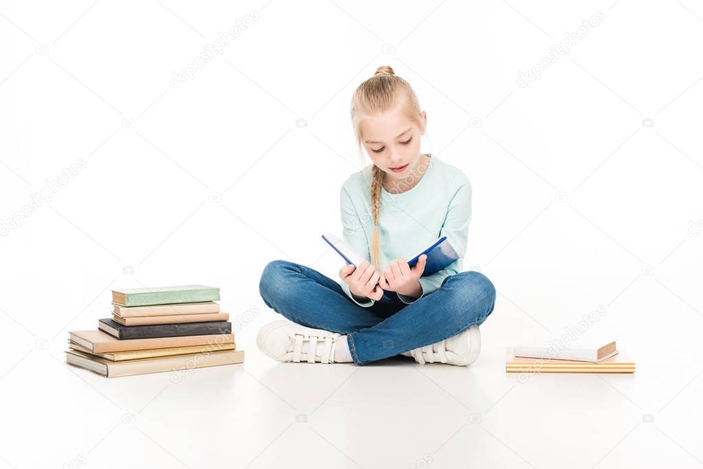 schoolgirl reading book