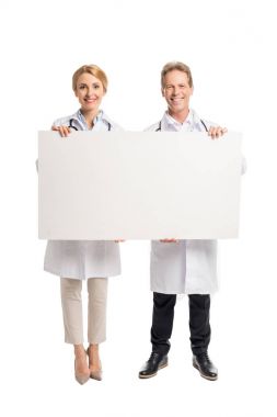 boş afiş tutarak doktorlar