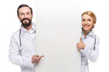 boş afiş tutarak doktorlar