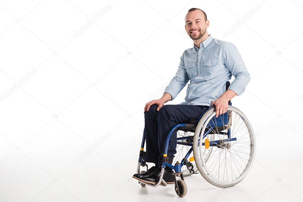 Handsome man in wheelchair