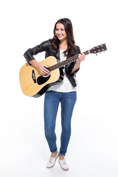 Young woman with guitar — Stock Photo