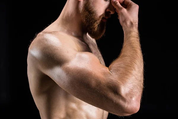 Bodybuilder torse nu posant — Photo de stock