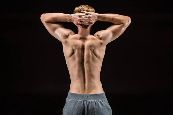 Shirtless bodybuilder posing — Stock Photo