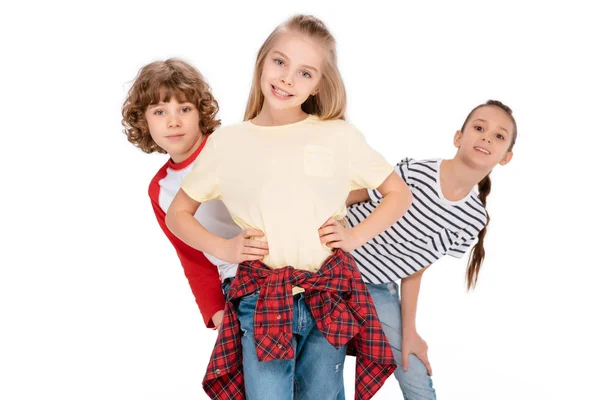 Group of friends looking at camera — Stock Photo