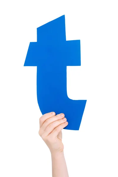 Buchstabe für Buchstabe in Kinderhand — Stockfoto